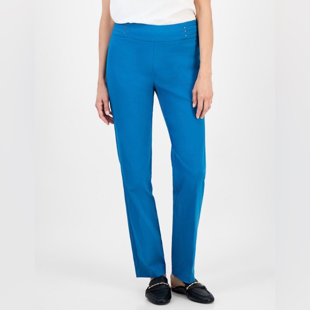 JM Collection Vibrant Blue Straight Leg Pants